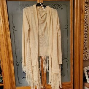 Cream Fringe Women's Sweater